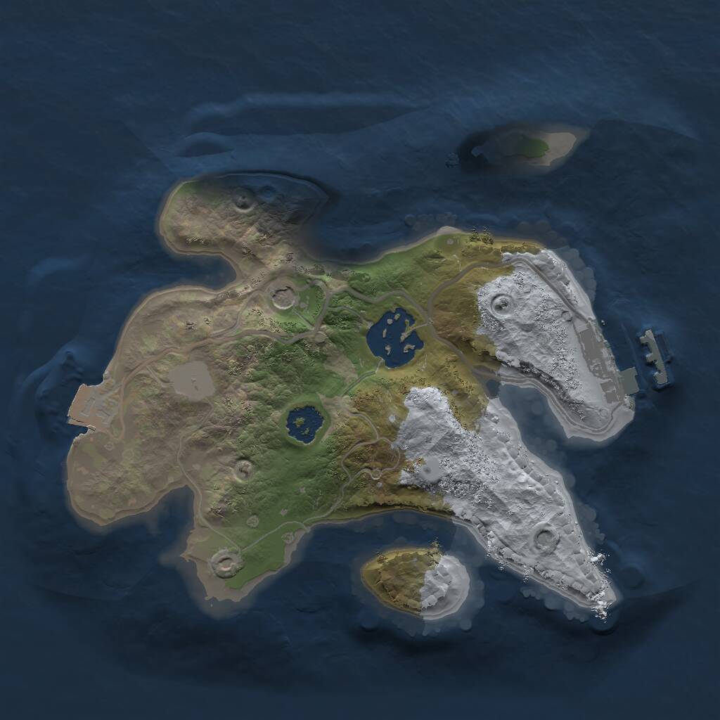 Rust Map: Procedural Map, Size: 2000, Seed: 7507, 4 Monuments