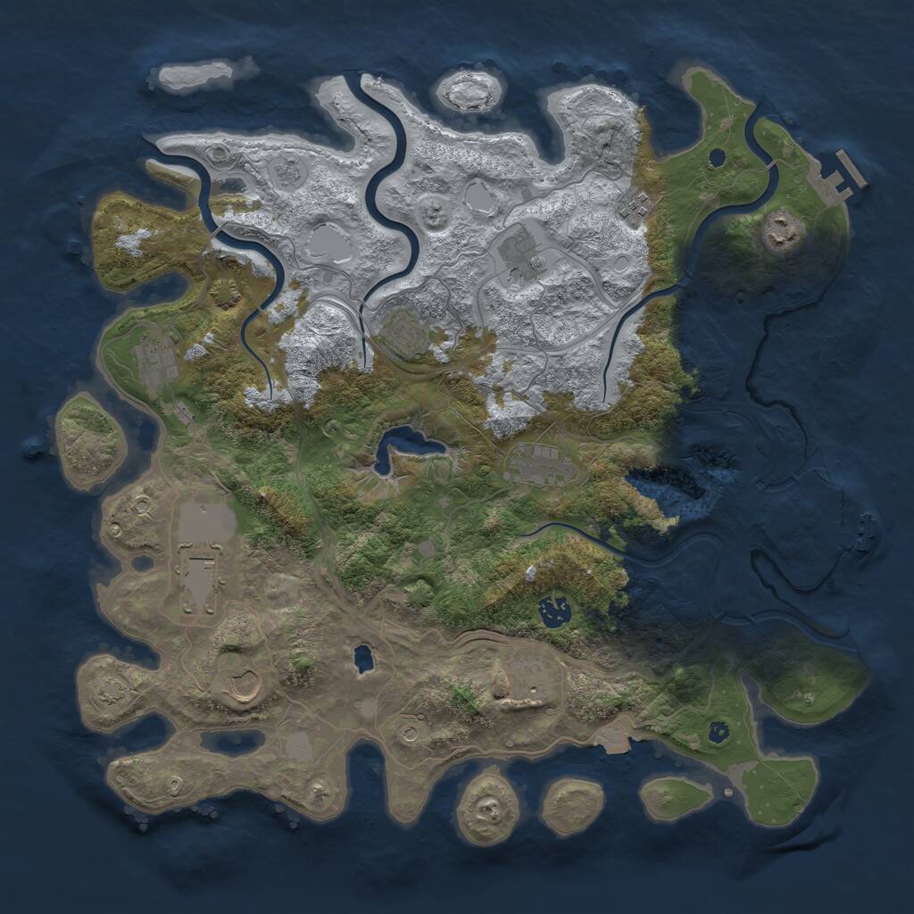 Rust Map: Procedural Map, Size: 4250, Seed: 424210514, 16 Monuments