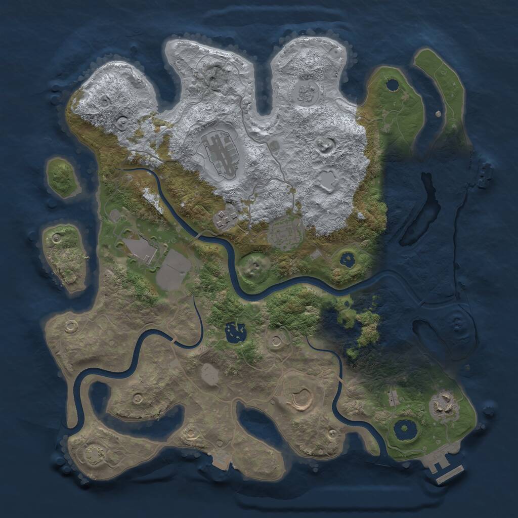 Rust Map: Procedural Map, Size: 3500, Seed: 19888, 13 Monuments