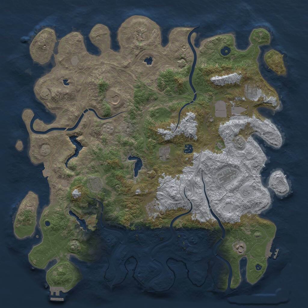 Rust Map: Procedural Map, Size: 4800, Seed: 1683130964, 17 Monuments