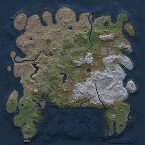 Thumbnail Rust Map: Procedural Map, Size: 4800, Seed: 1683130964, 17 Monuments