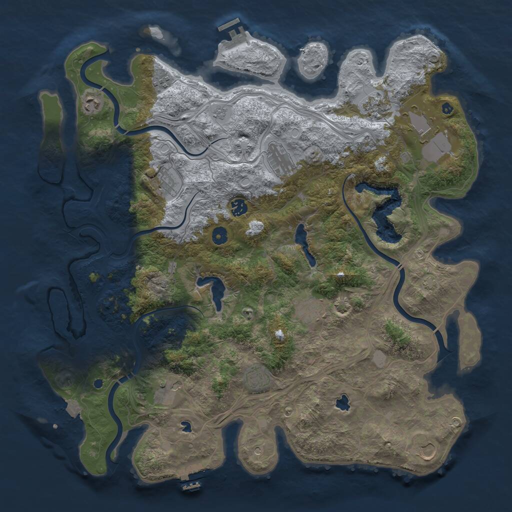 Rust Map: Procedural Map, Size: 4500, Seed: 1658275517, 17 Monuments