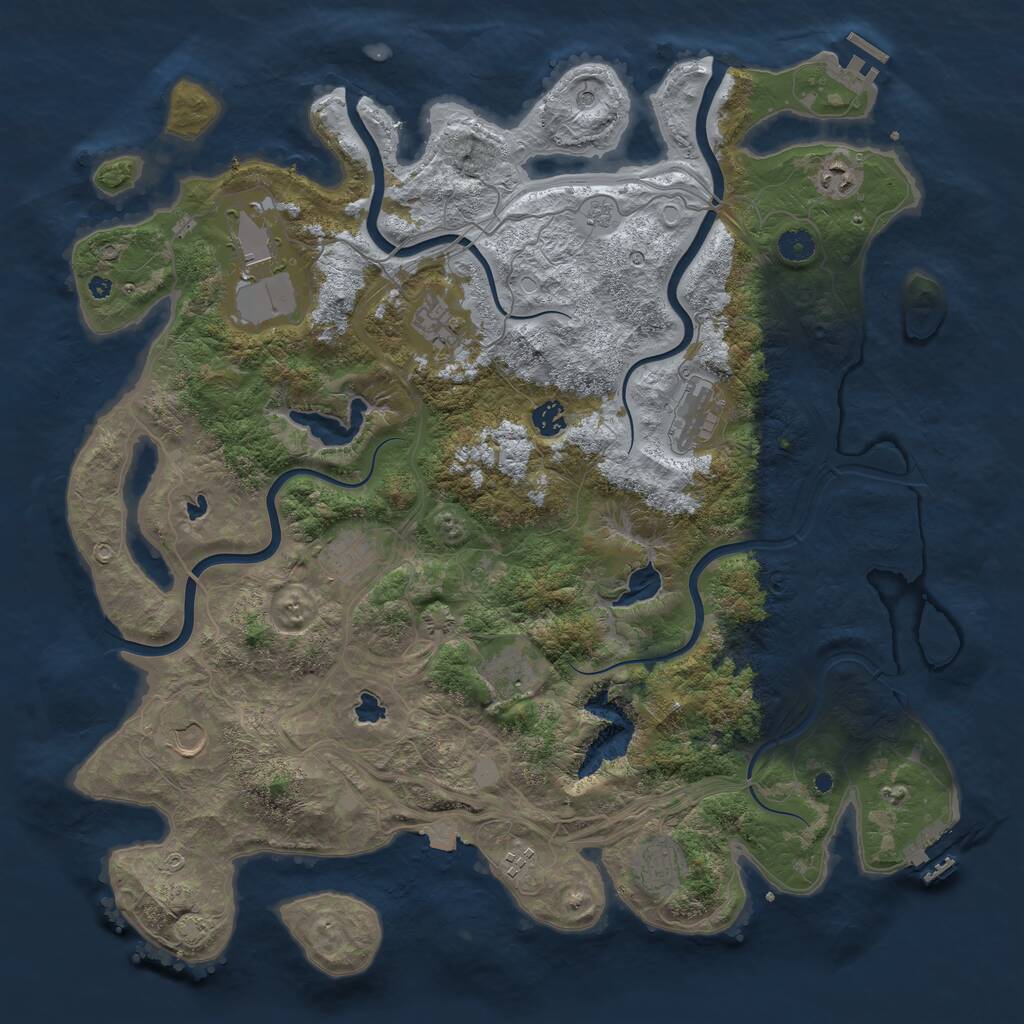 Rust Map: Procedural Map, Size: 4500, Seed: 4207992, 16 Monuments