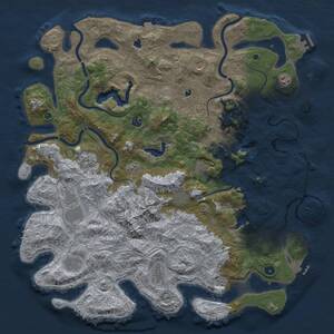 Thumbnail Rust Map: Procedural Map, Size: 5000, Seed: 294932, 16 Monuments