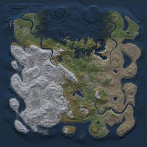 Thumbnail Rust Map: Procedural Map, Size: 4500, Seed: 322046900, 16 Monuments