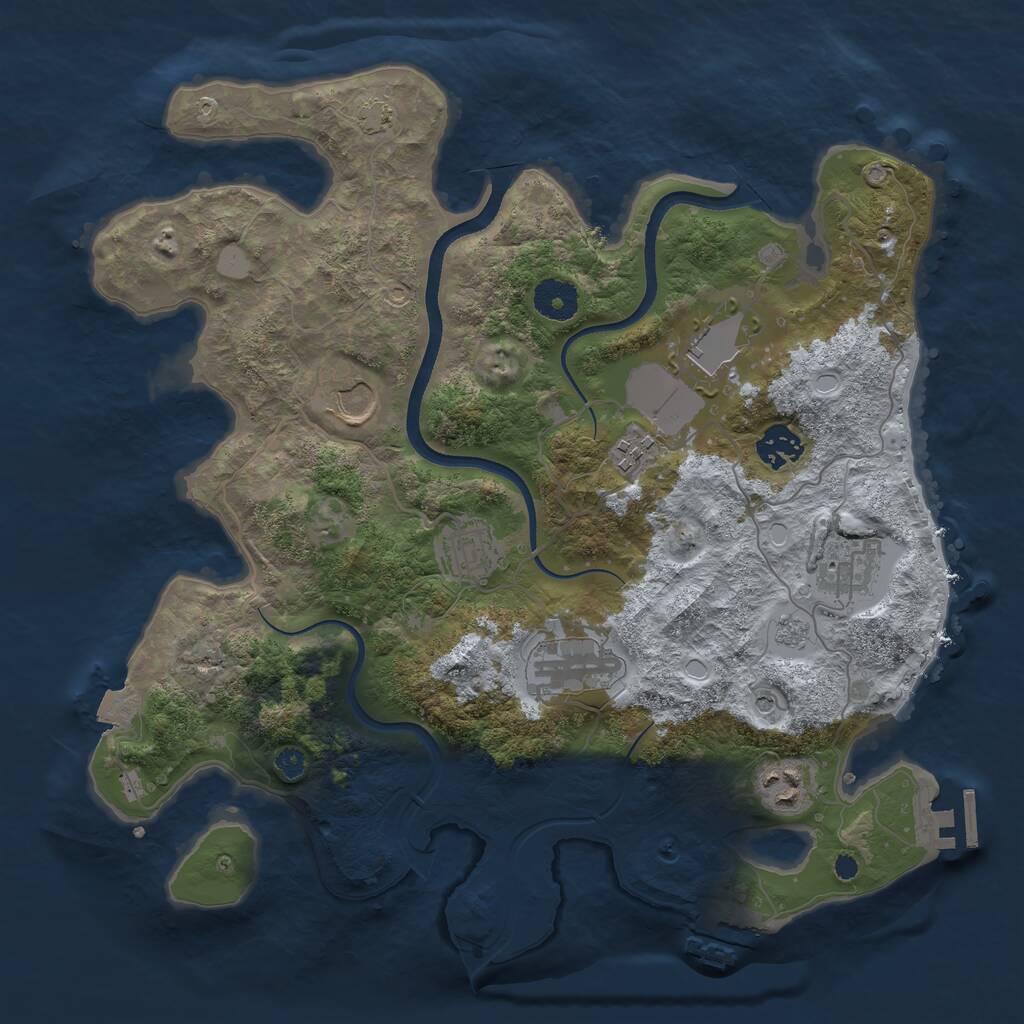 Rust Map: Procedural Map, Size: 3550, Seed: 772652652, 14 Monuments
