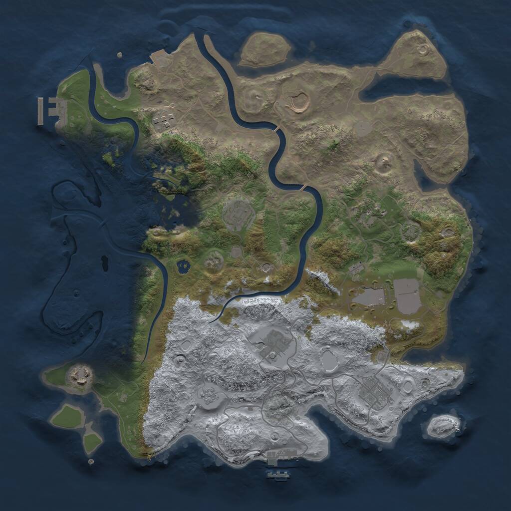 Rust Map: Procedural Map, Size: 3699, Seed: 134824931, 15 Monuments