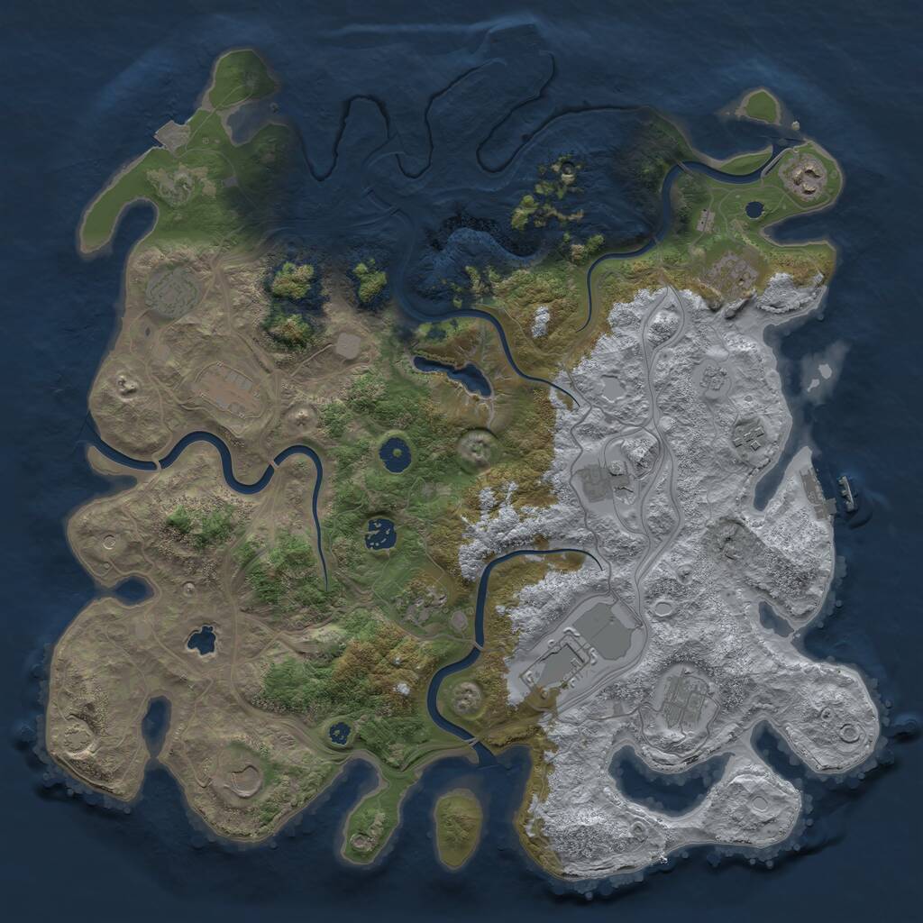 Rust Map: Procedural Map, Size: 4300, Seed: 5894, 17 Monuments