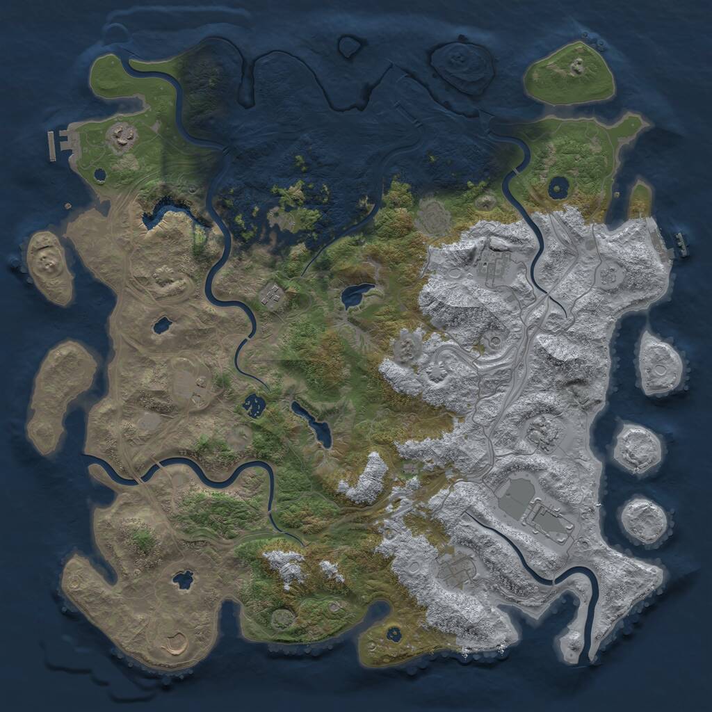 Rust Map: Procedural Map, Size: 4800, Seed: 70500, 17 Monuments