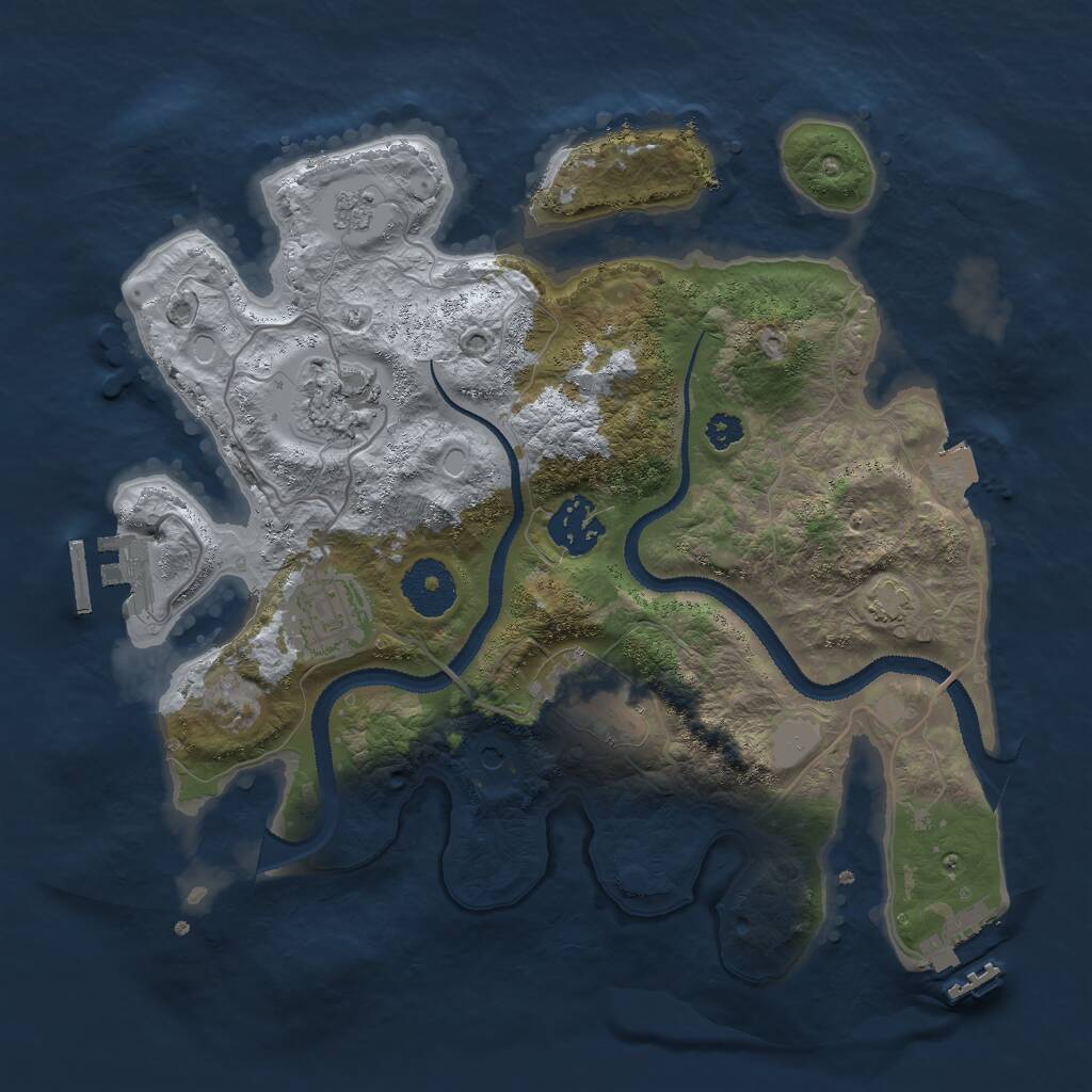 Rust Map: Procedural Map, Size: 3000, Seed: 538277301, 10 Monuments