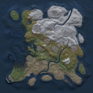 Thumbnail Rust Map: Procedural Map, Size: 3634, Seed: 493705415, 15 Monuments