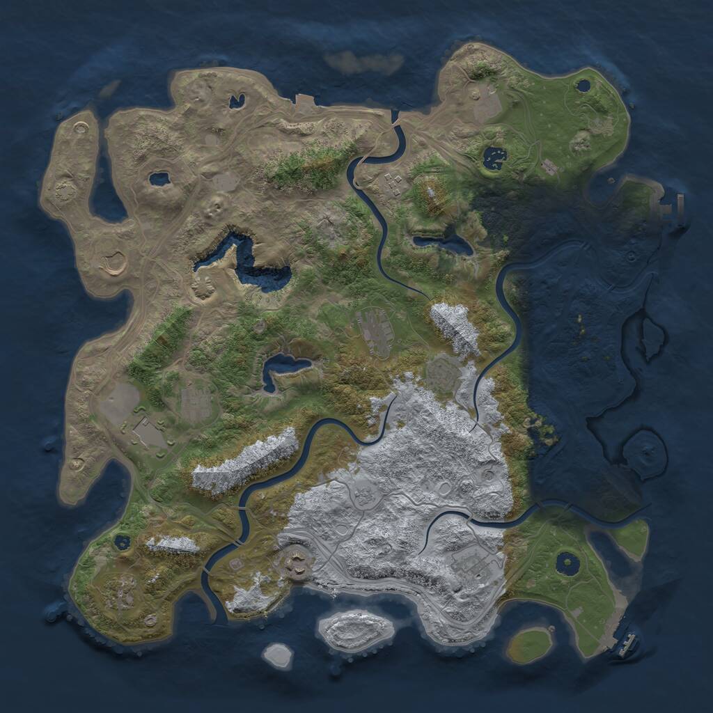 Rust Map: Procedural Map, Size: 4500, Seed: 34563, 17 Monuments
