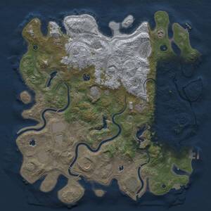 Thumbnail Rust Map: Procedural Map, Size: 4500, Seed: 777662248, 17 Monuments