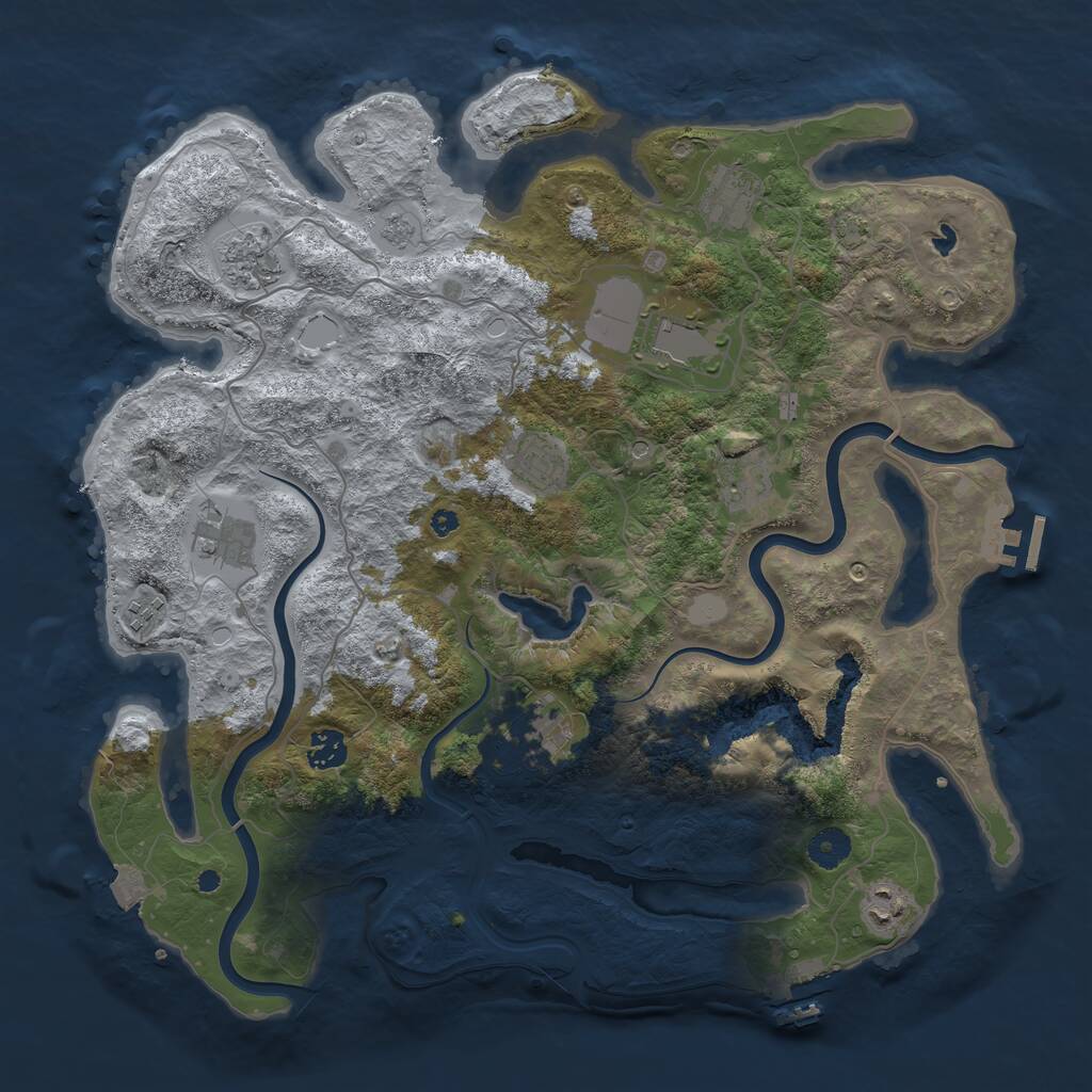 Rust Map: Procedural Map, Size: 4000, Seed: 1510721481, 16 Monuments