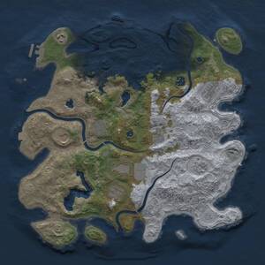 Thumbnail Rust Map: Procedural Map, Size: 4000, Seed: 1759536121, 16 Monuments