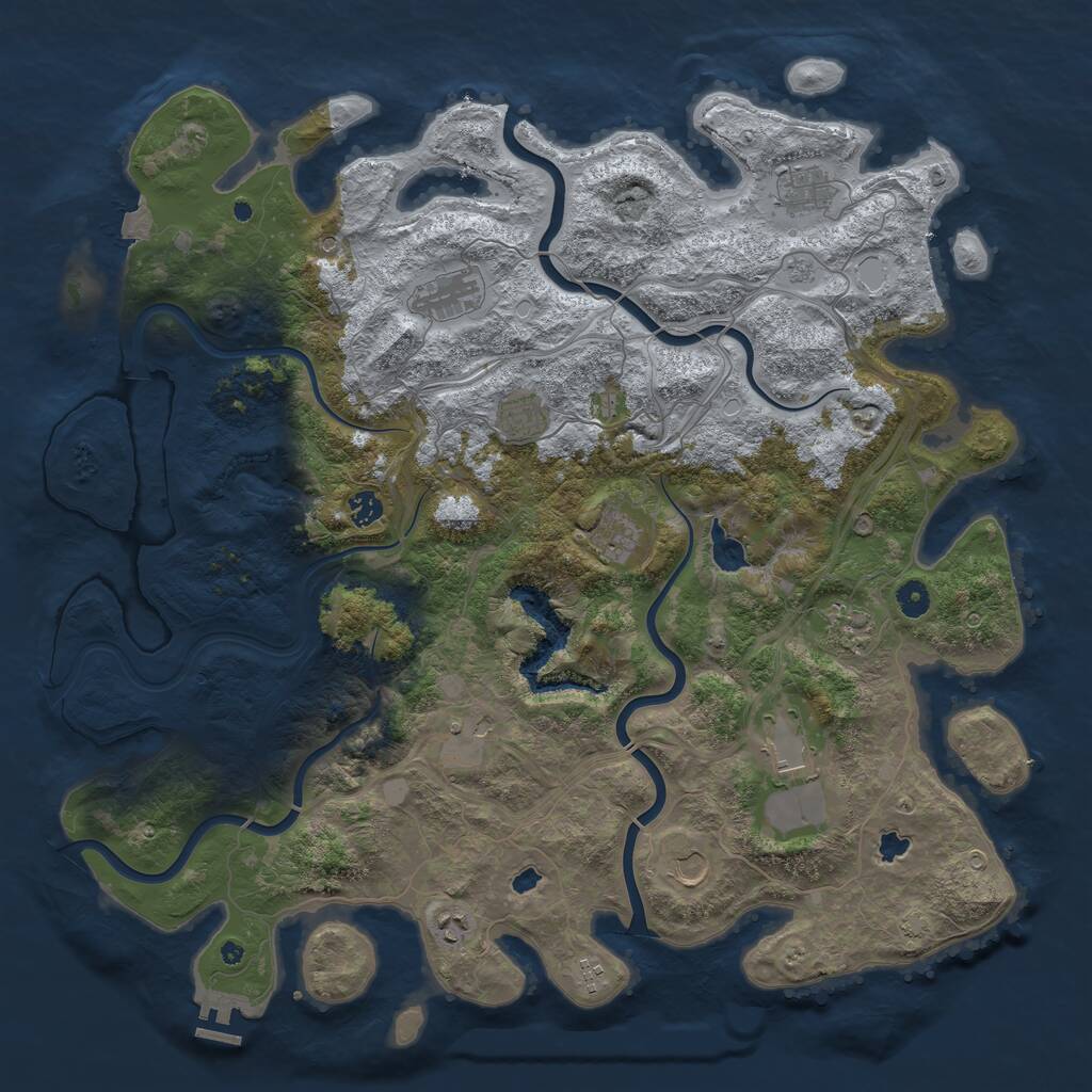 Rust Map: Procedural Map, Size: 4750, Seed: 1020251, 16 Monuments