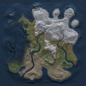 Thumbnail Rust Map: Procedural Map, Size: 3000, Seed: 534465450, 10 Monuments