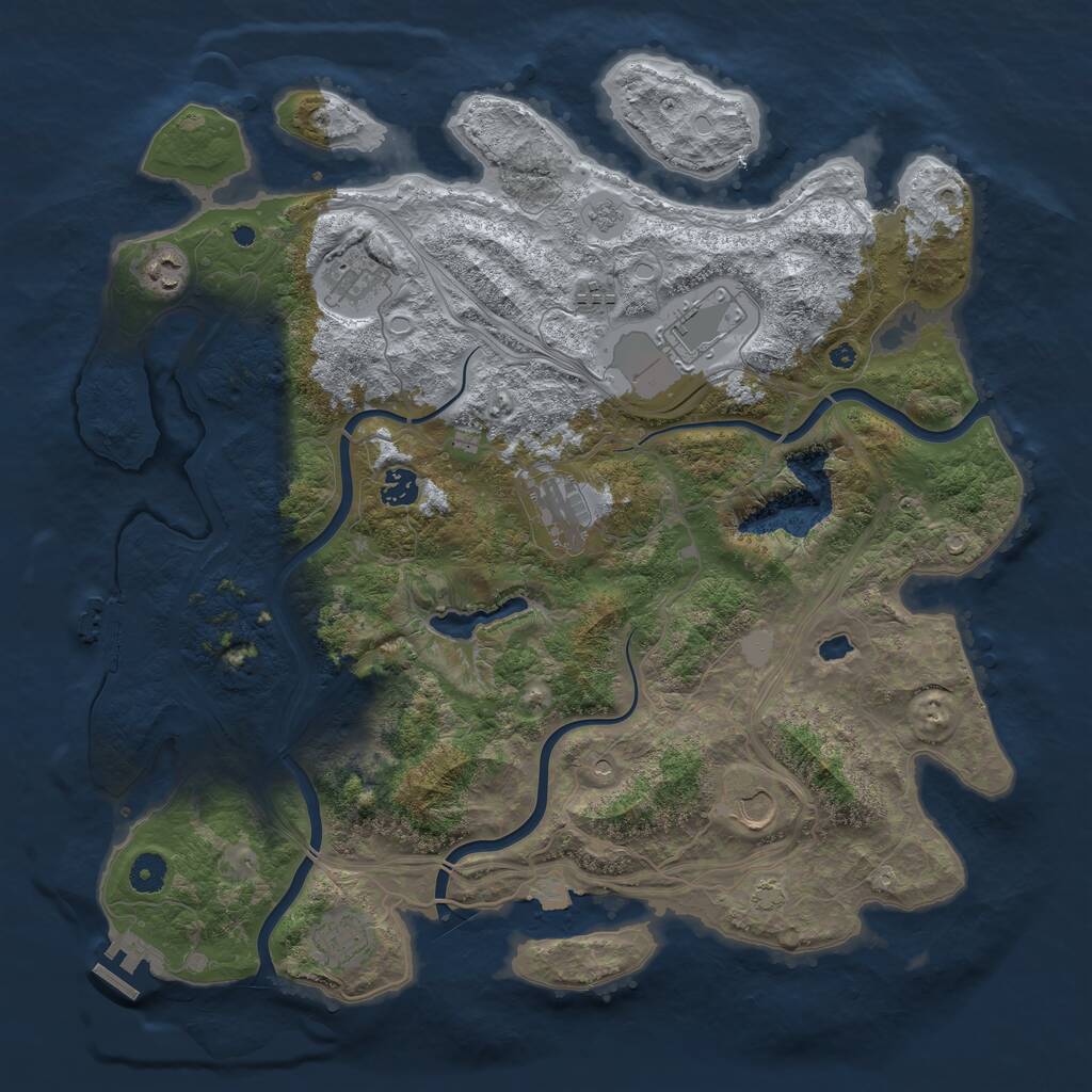 Rust Map: Procedural Map, Size: 4250, Seed: 147258199, 14 Monuments