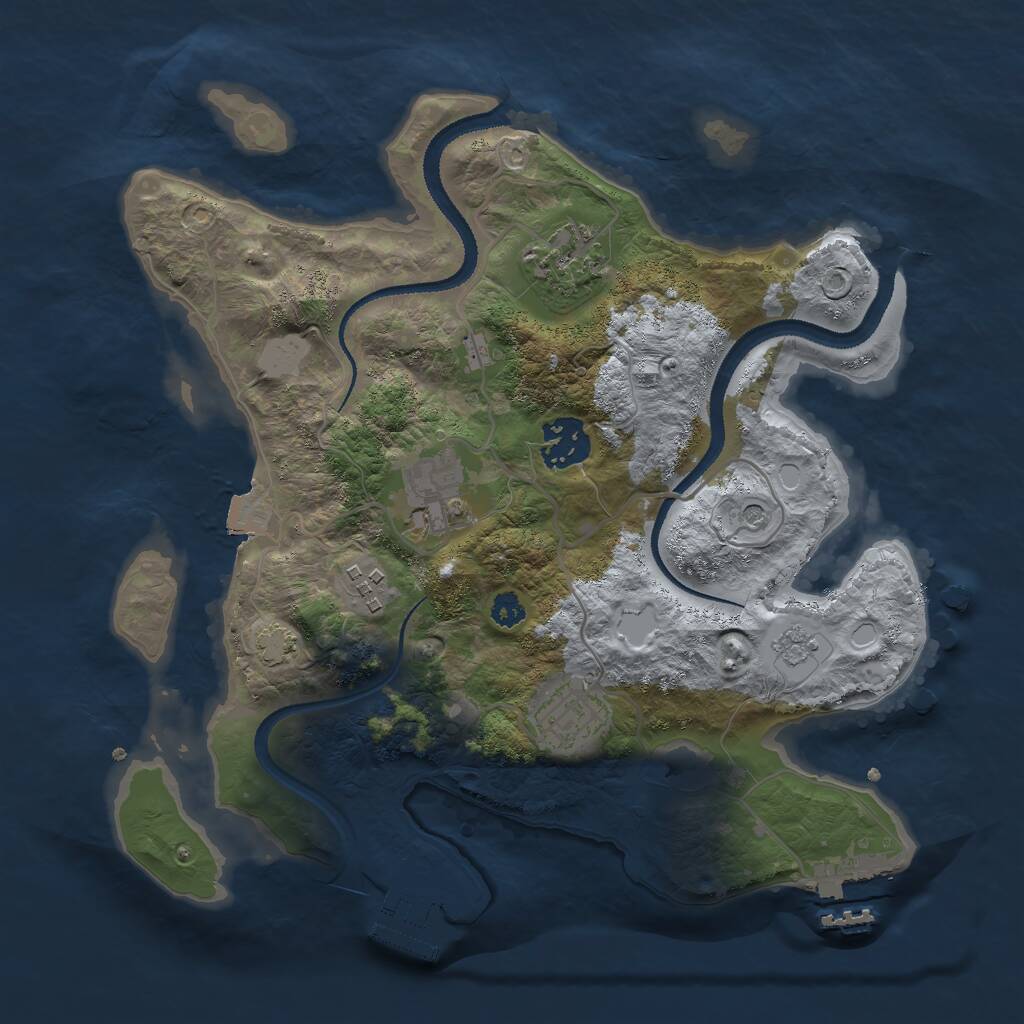 Rust Map: Procedural Map, Size: 3000, Seed: 94873, 11 Monuments