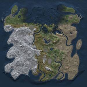 Thumbnail Rust Map: Procedural Map, Size: 4300, Seed: 1799424070, 17 Monuments