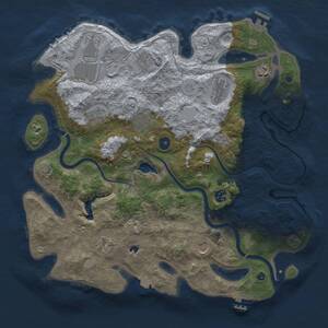 Thumbnail Rust Map: Procedural Map, Size: 4000, Seed: 938163359, 16 Monuments