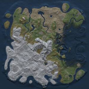 Thumbnail Rust Map: Procedural Map, Size: 5000, Seed: 134242424, 17 Monuments