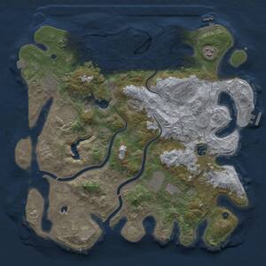 Thumbnail Rust Map: Procedural Map, Size: 4000, Seed: 27388891, 14 Monuments