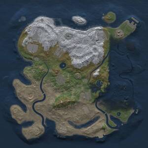 Thumbnail Rust Map: Procedural Map, Size: 3500, Seed: 1212251117, 15 Monuments