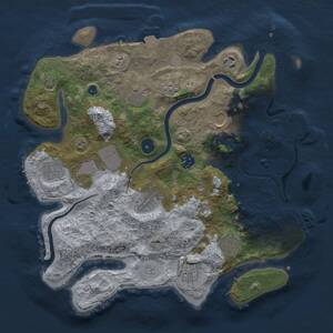 Thumbnail Rust Map: Procedural Map, Size: 3500, Seed: 2110408160, 16 Monuments