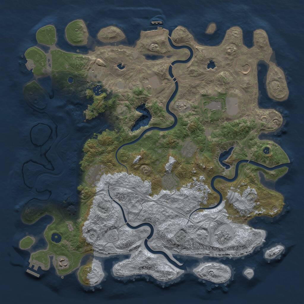 Rust Map: Procedural Map, Size: 4500, Seed: 950706282, 17 Monuments