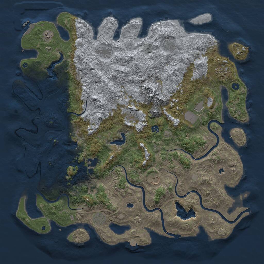 Rust Map: Procedural Map, Size: 5200, Seed: 37456789, 17 Monuments