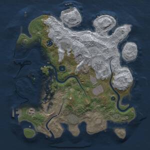 Thumbnail Rust Map: Procedural Map, Size: 3500, Seed: 523345455, 14 Monuments