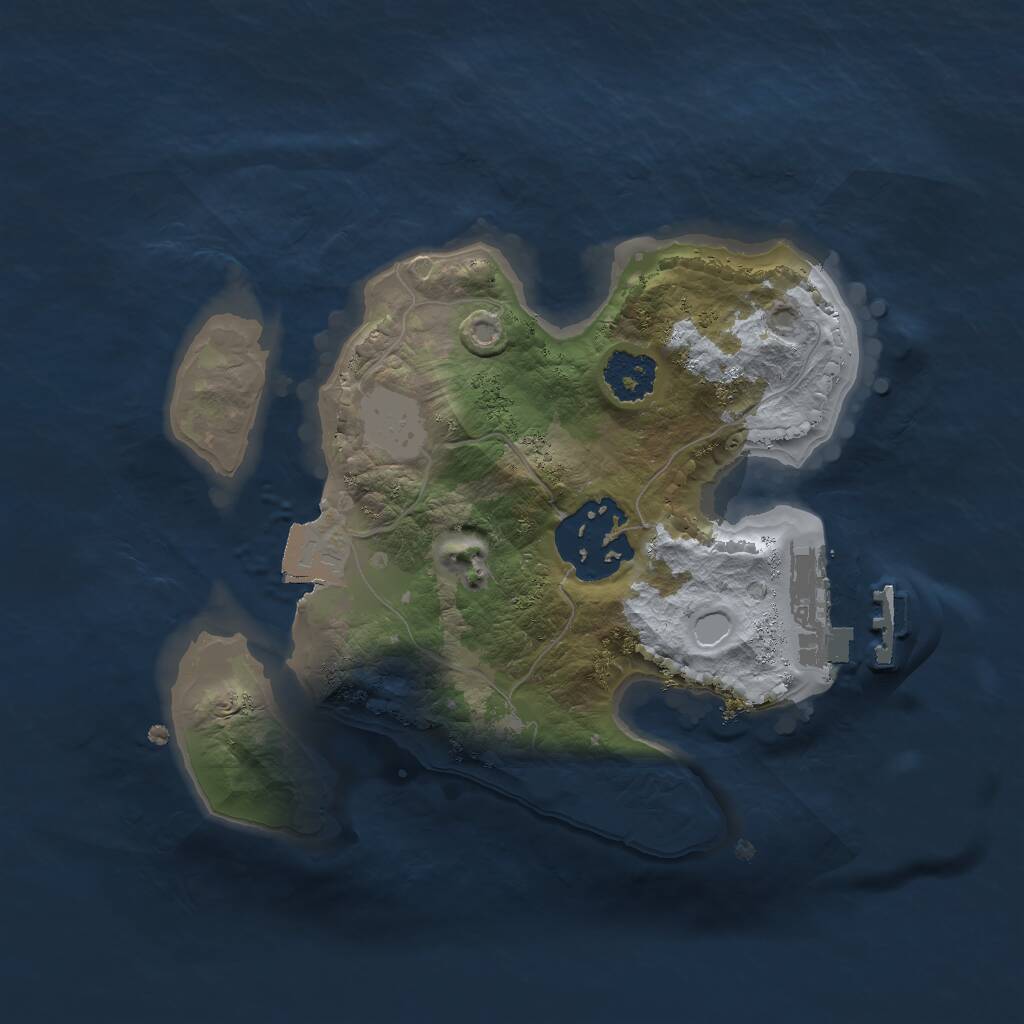 Rust Map: Procedural Map, Size: 2000, Seed: 94873, 3 Monuments