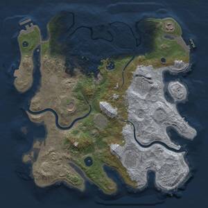 Thumbnail Rust Map: Procedural Map, Size: 3500, Seed: 1251202955, 13 Monuments