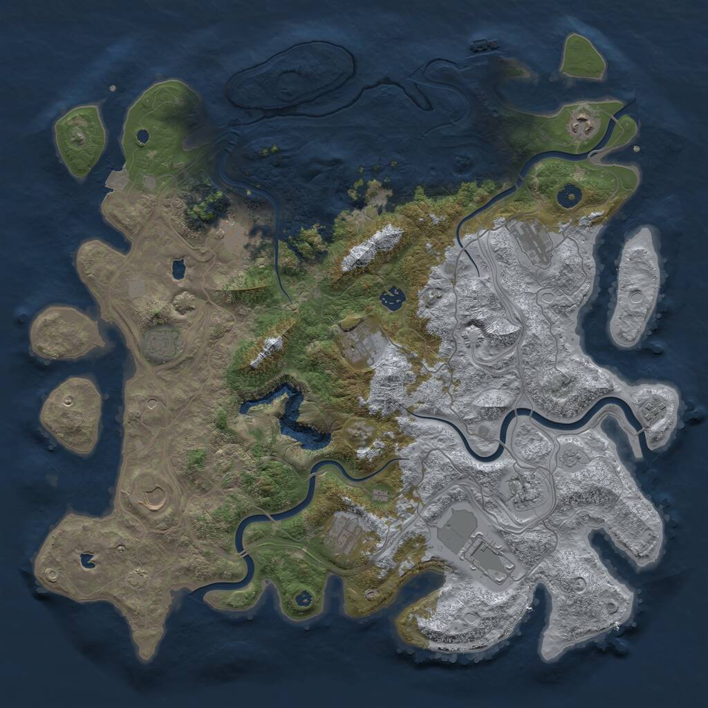 Rust Map: Procedural Map, Size: 4500, Seed: 473885396, 16 Monuments
