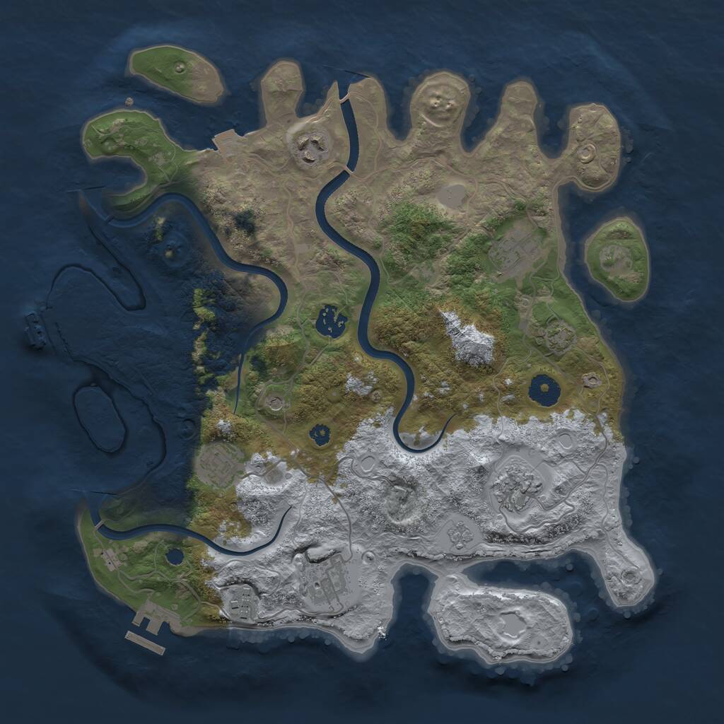 Rust Map: Procedural Map, Size: 3500, Seed: 10309, 13 Monuments