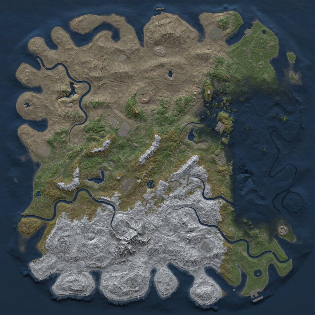 Rust Map: Procedural Map, Size: 6000, Seed: 10420, 17 Monuments