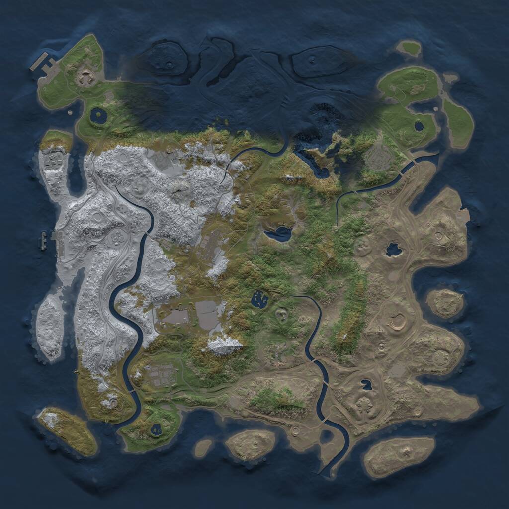Rust Map: Procedural Map, Size: 4500, Seed: 1080286482, 16 Monuments