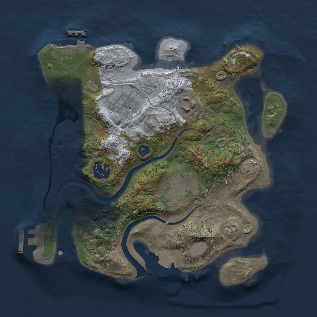 Rust Map: Procedural Map, Size: 2700, Seed: 981487448, 9 Monuments