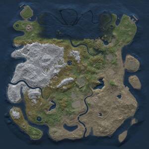 Thumbnail Rust Map: Procedural Map, Size: 4500, Seed: 70925349, 16 Monuments