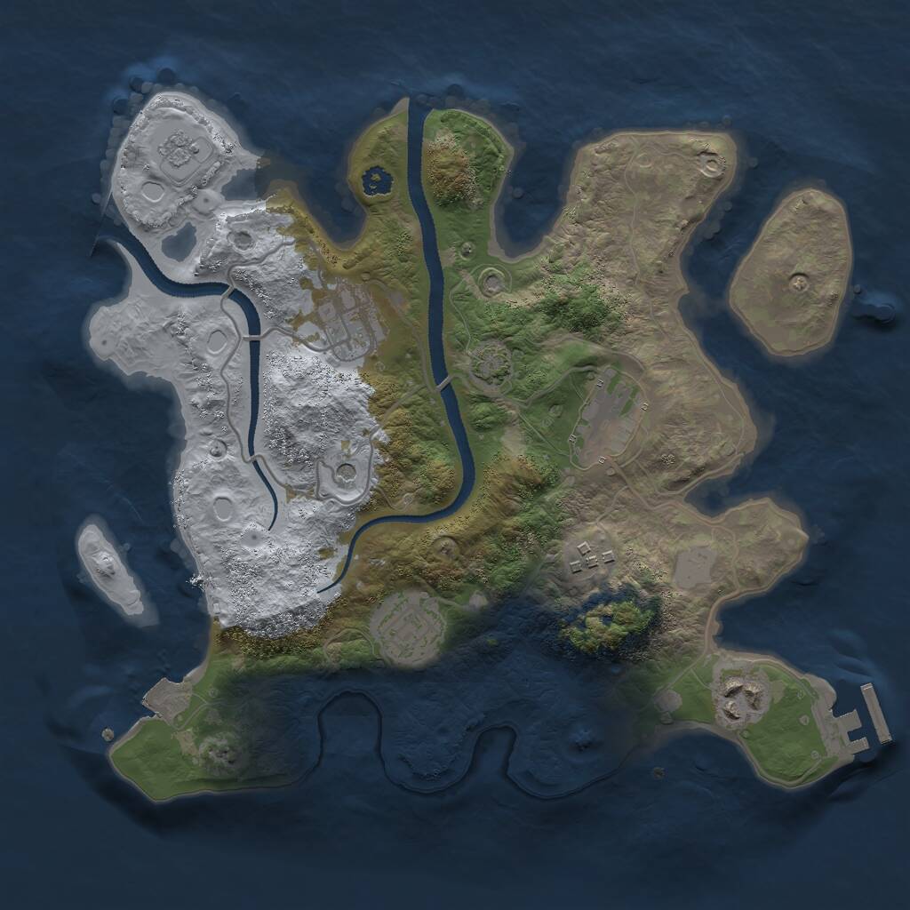 Rust Map: Procedural Map, Size: 3000, Seed: 4654456, 10 Monuments
