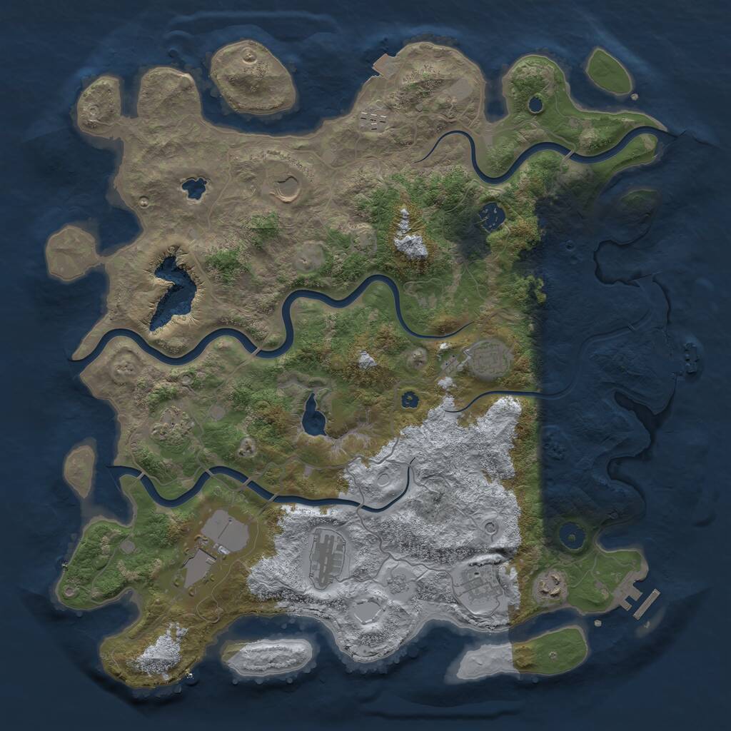 Rust Map: Procedural Map, Size: 4200, Seed: 117280476, 15 Monuments