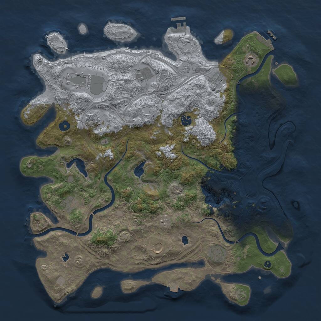 Rust Map: Procedural Map, Size: 4500, Seed: 612858585, 16 Monuments