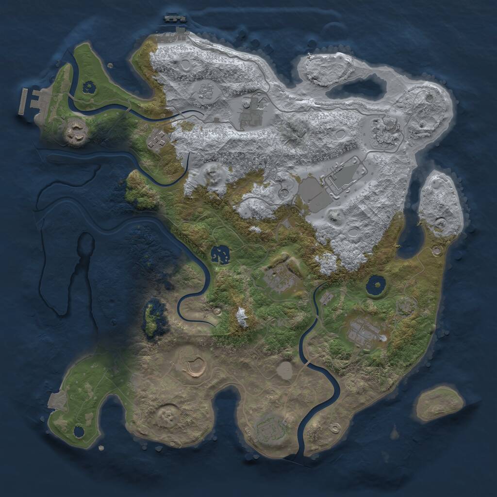 Rust Map: Procedural Map, Size: 3750, Seed: 867840567, 16 Monuments
