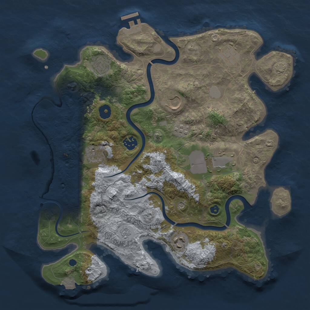 Rust Map: Procedural Map, Size: 3500, Seed: 363765527, 13 Monuments