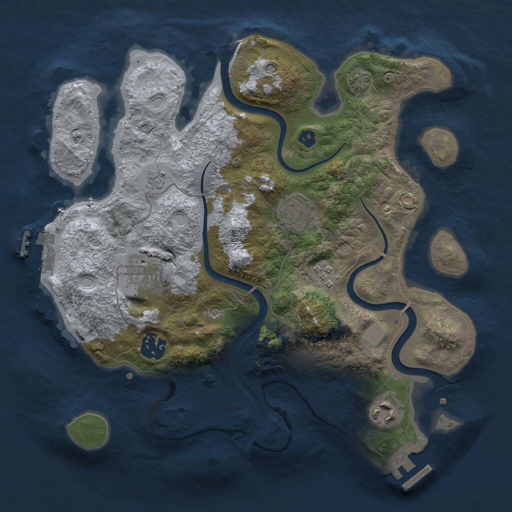 Rust Map: Procedural Map, Size: 3000, Seed: 86817179, 11 Monuments