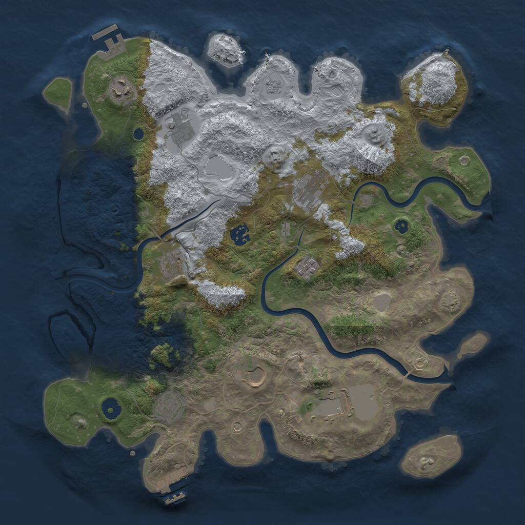 Rust Map: Procedural Map, Size: 3900, Seed: 1798091538, 15 Monuments