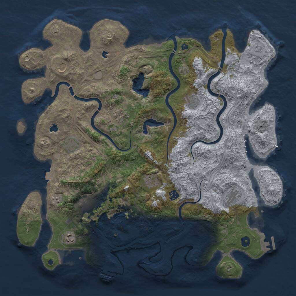 Rust Map: Procedural Map, Size: 4500, Seed: 12844263, 16 Monuments