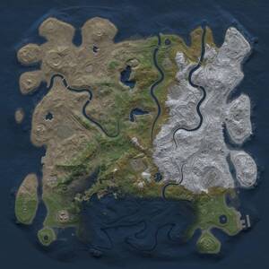 Thumbnail Rust Map: Procedural Map, Size: 4500, Seed: 12844263, 16 Monuments