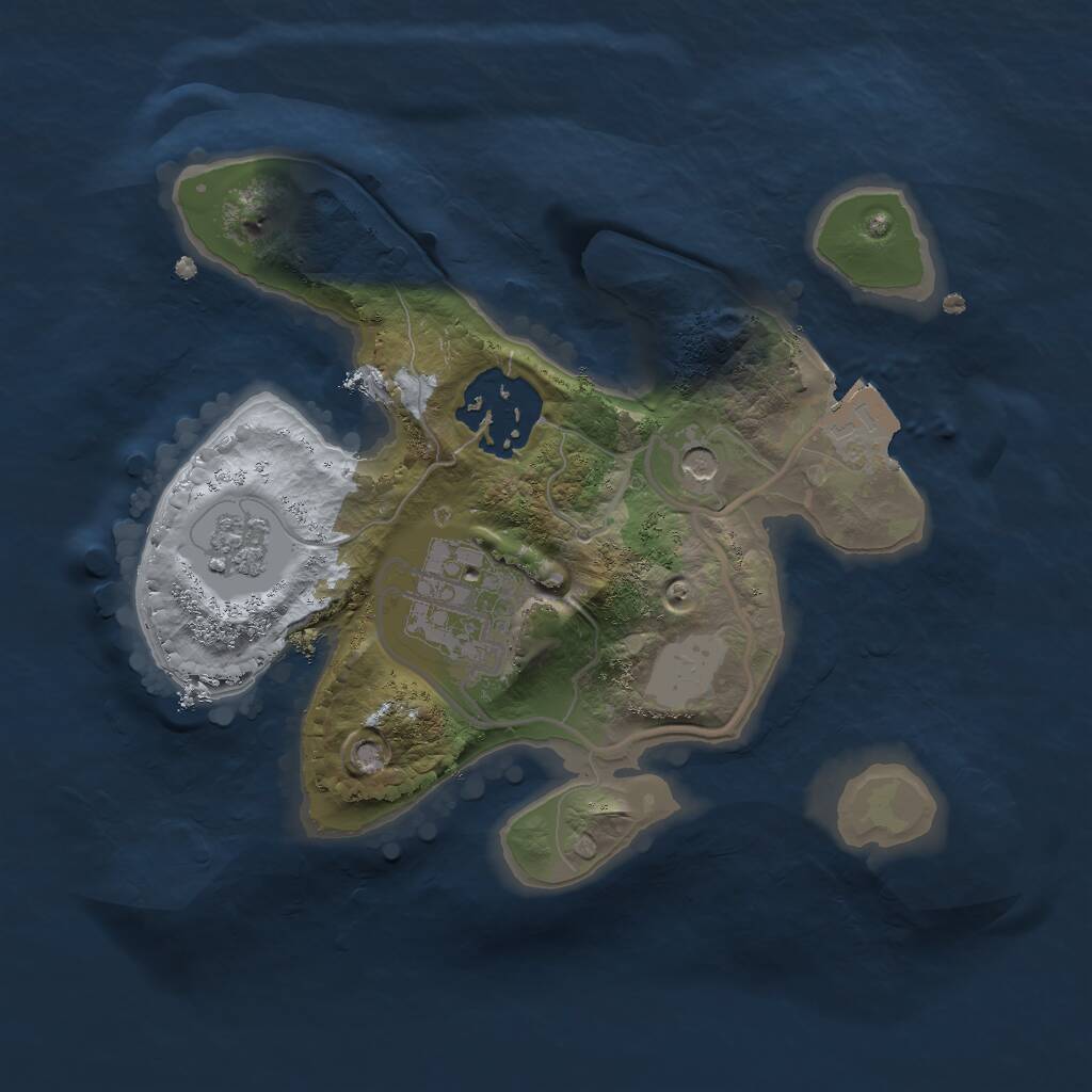 Rust Map: Procedural Map, Size: 2000, Seed: 45770, 5 Monuments
